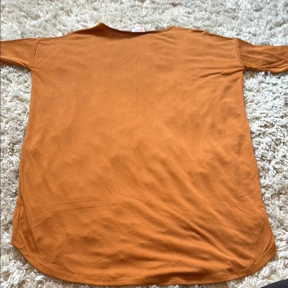 LuLaRoe Orange Tunic with Asymmetrical Hem and Relaxed Fit - Picture 4 of 4